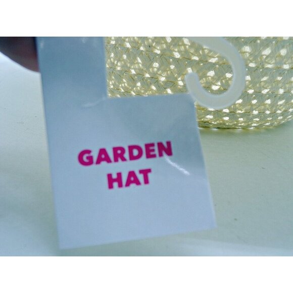 Tan Wide Floppy Brim Beach Garden Paper Straw Hat White Removable Bow Womens OSF - Picture 6 of 8